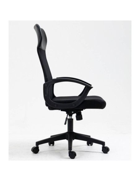 Sillón de oficina TONER, malla y asiento negro
