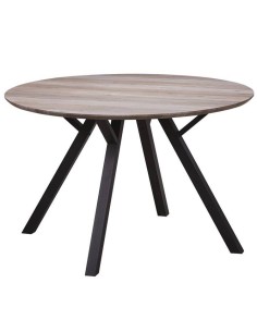 MESA REDONDA de diseño LIVI 120, ROBLE, NEGRO