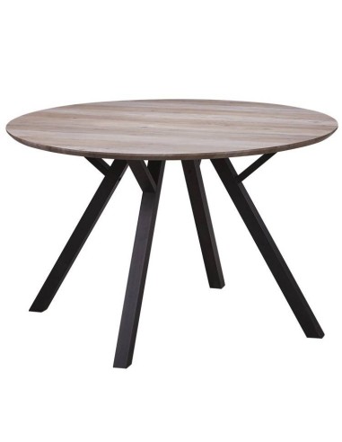 MESA REDONDA de diseño LIVI 120, ROBLE, NEGRO
