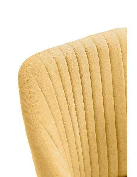 Silla con brazos NADI, tela AMARILLO y base metal NEGRA