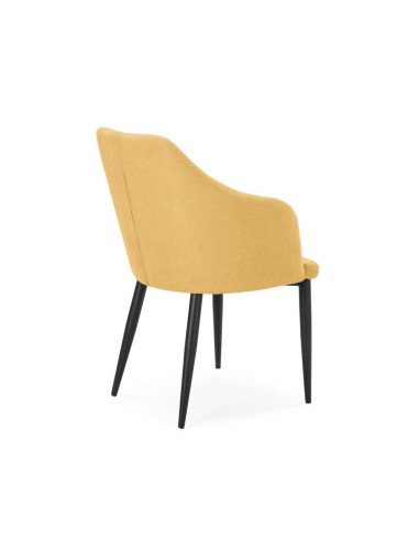 Silla con brazos NADI, tela AMARILLO y base...