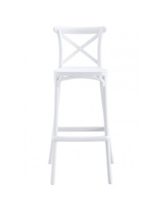 Taburete exterior CROSS 75, apilable, polipropileno blanco 2