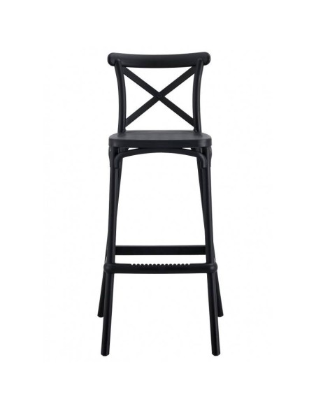 Taburete exterior CROSS 75, apilable, polipropileno gris antracita