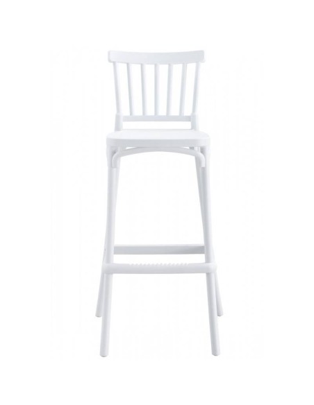 Banqueta nórdica para exterior DANESE 75, polipropileno branco