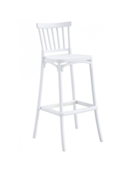 Banqueta nórdica para exterior DANESE 75, polipropileno branco