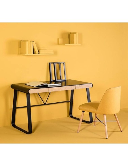 ESCRITORIO ASTRID 110, NEGRO/ROBLE