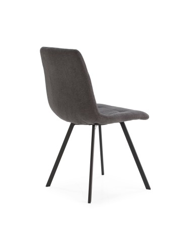 Silla de comedor LAVA, tejido gris oscuro patas...