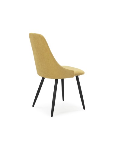 Silla de comedor MANI, tejido mostaza patas...