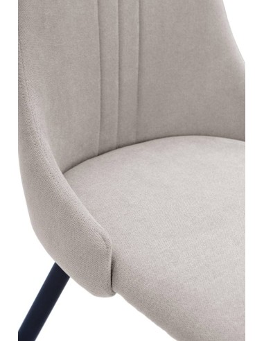 Silla de comedor MANI, tejido gris claro patas...
