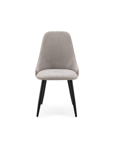 Silla de comedor MANI, tejido gris claro patas...