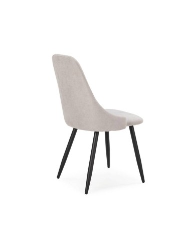 Silla de comedor MANI, tejido gris claro patas...
