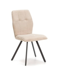 Silla de comedor MERY, tejido beige patas metal negro.