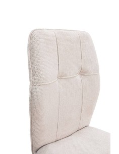 Silla de comedor MERY, tejido beige patas metal negro. 2