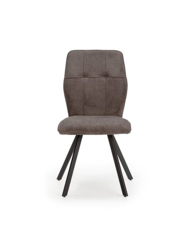 Silla de comedor MERY, tejido gris oscuro patas...