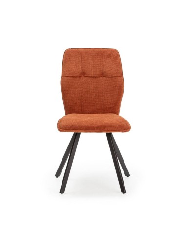 Silla de comedor MERY, tejido marrón patas...