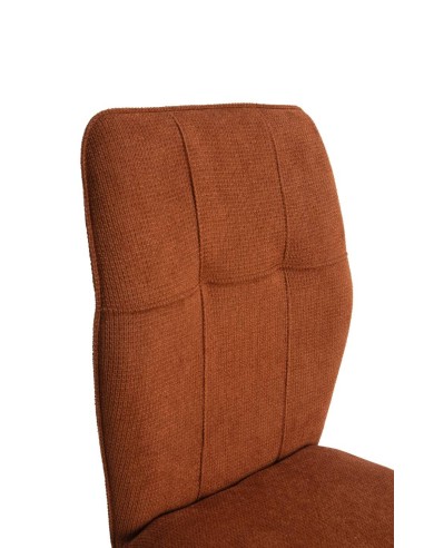 Silla de comedor MERY, tejido marrón patas...