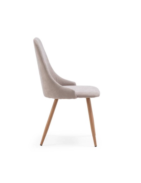 Cadeira de jantar SEOUL, tecido bege, pernas de metal.