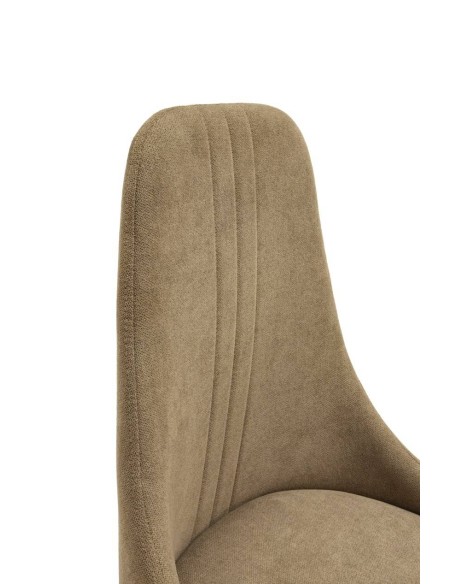 Silla de comedor SEUL, tejido verde y metal.