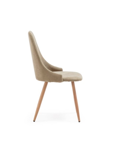 Silla de comedor SEUL, tejido verde y metal.