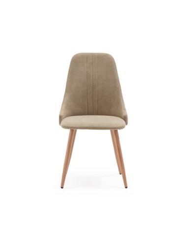 Silla de comedor SEUL, tejido verde y metal.