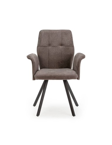 Cadeira com braços MERY, tecido cinza escuro e...