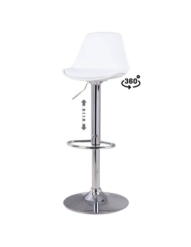 Taburete Orlando 60-81, asiento de cuero...