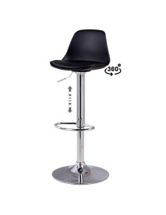 Taburete Orlando 60-81, asiento de cuero sintético negro... 2