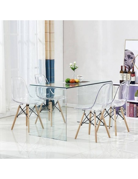 Mesa escritorio minimalista Burano 125x70, Cristal