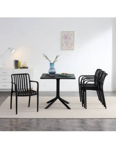 Silla con brazos exterior Isabelli, apilable, negro 2