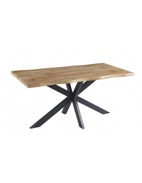 Mesa OLED 150 x 90, tampo bilaminado em nogueira clara e metal preto