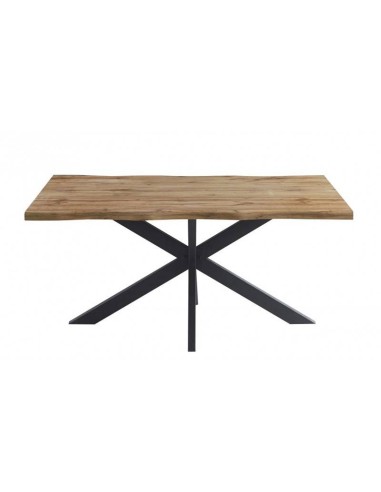 Mesa OLED 180 x 90, tapa bilaminado Nogal claro y metal negro