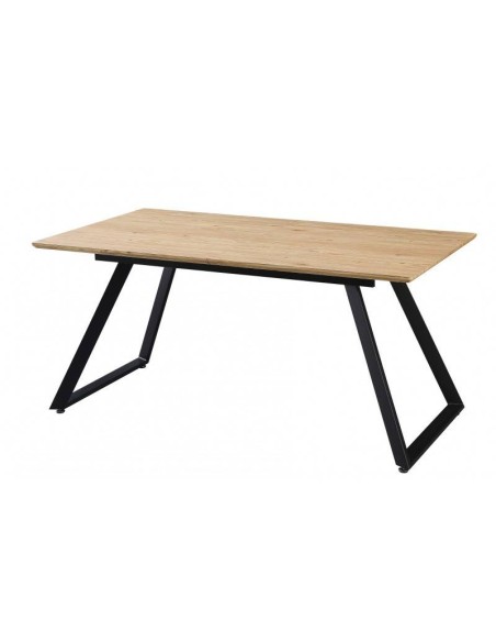 Mesa extensível GAMO 160 (200) x 90, DM bilaminado e metal preto