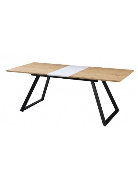 Mesa extensível GAMO 160 (200) x 90, DM bilaminado e metal preto