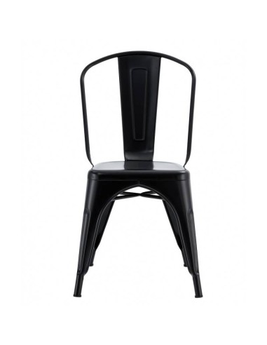 Silla TOLIX de acero, color negro.