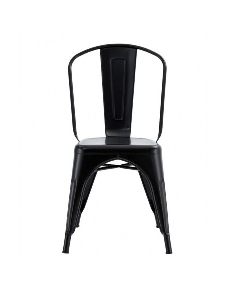 Silla TOLIX de acero, color negro.
