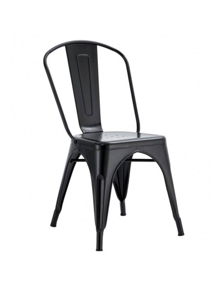 Silla TOLIX de acero, color negro.