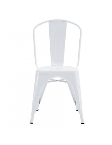 Silla TOLIX de acero, color blanco.