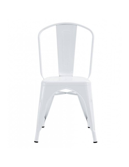 Silla TOLIX de acero, color blanco.