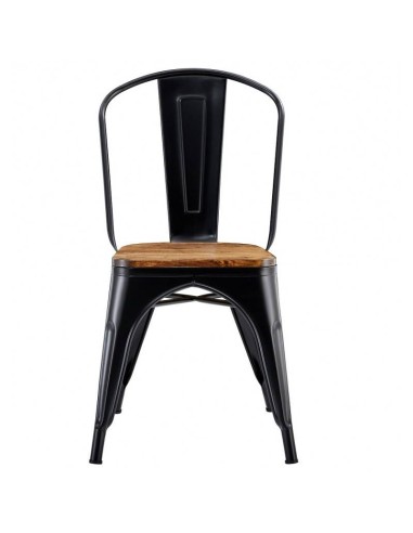 Silla TOLIX de acero, color negro y asiento...