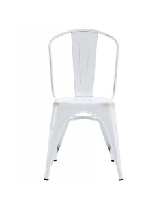 Silla TOLIX de acero, blanco acabado vintage. 2