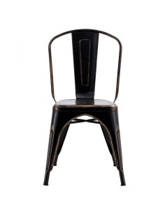 Silla TOLIX de acero, negro acabado vintage. 2