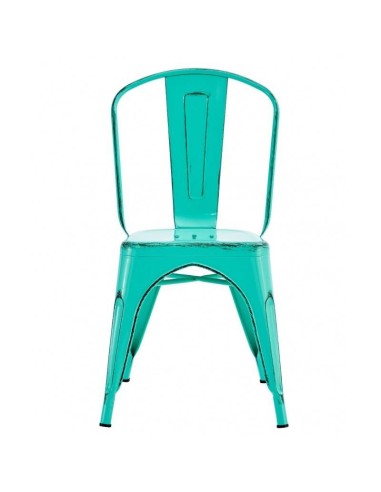 Silla TOLIX de acero, color verde agua acabado...