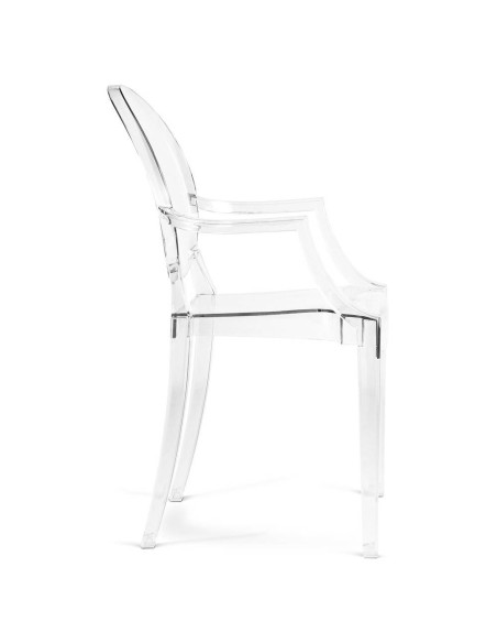 Cadeira com braços LOUIS GHOST, policarbonato transparente