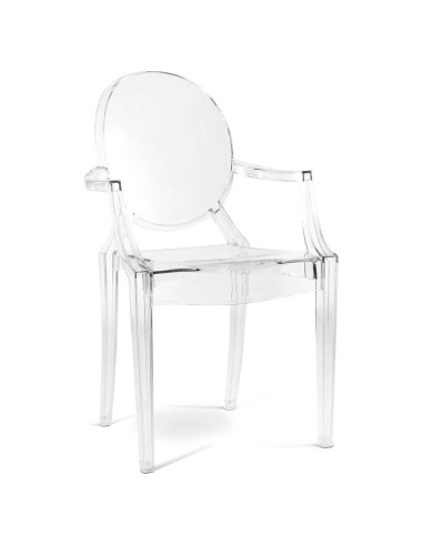 Silla con brazos LOUIS GHOST, Policarbonato Transparente