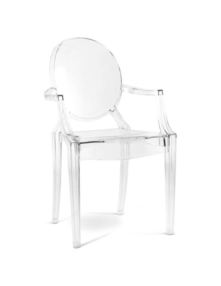 Cadeira com braços LOUIS GHOST, policarbonato transparente
