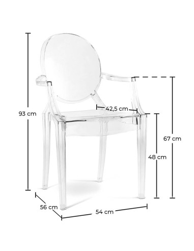 Silla con brazos LOUIS GHOST, Policarbonato...