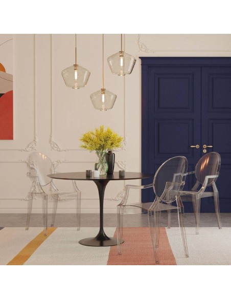 Cadeira com braços LOUIS GHOST, policarbonato transparente