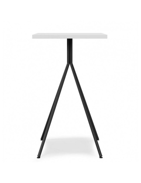 Mesa alta BIGASTRO 60 x 60, tapa de MDP blanco, metal negro