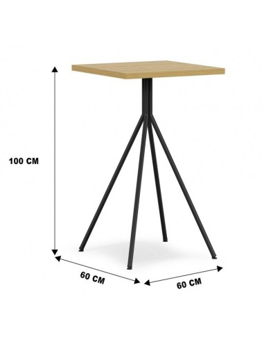 Mesa alta BIGASTRO 60 x 60, tapa de MDP miel,...