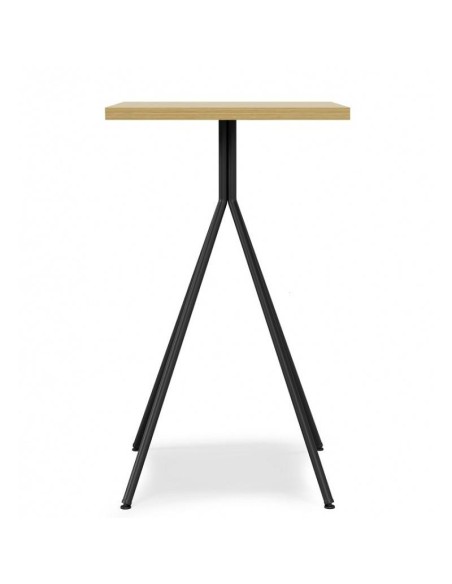 Mesa alta BIGASTRO 60 x 60, tampo em MDP mel, metal preto